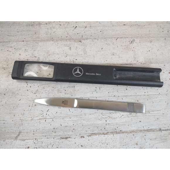 Vintage Aachen Mercedes-Benz Stainless Steel Letter Opener Magnifier Office Desk - Picture 4 of 7